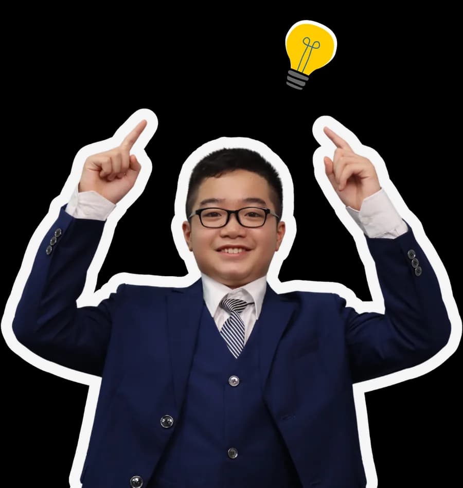 Bạn nhỏ hào hứng với ý tưởng kinh doanh của mình